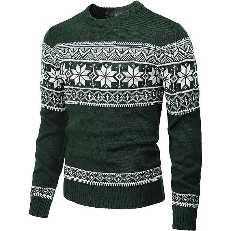 Pull de Noël moche pour homme avec motif bonhomme de neige et manches longues, Multicolore., Petit