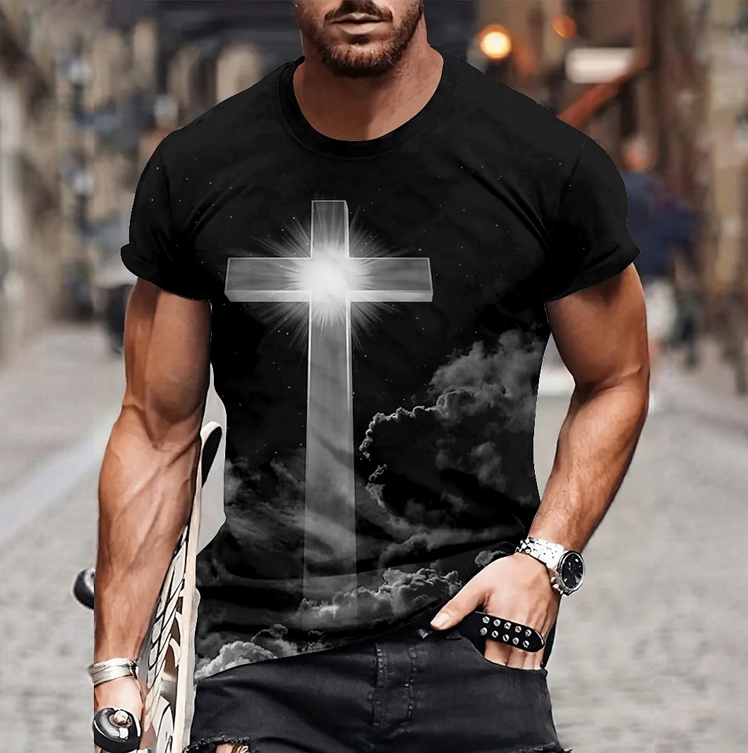 Per uomo Manica Corta maglietta Stampa 3D Girocollo Camicia Casual Viola scuro Erica grigia Nero Estate Abbigliamento Normale S M L XL XXL XXXL del 2025 a $17.99 –P6