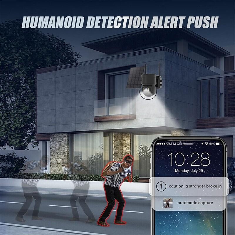 Solar Charging Waterproof Outdoor IP Security Surveillance Cam Wireless WiFi PTZ Camera Speed Dome CCTV Full Color Night Vision Motion Detection Built-in Large Batteries Two-Way Audio 2025 - $134.99 –P3