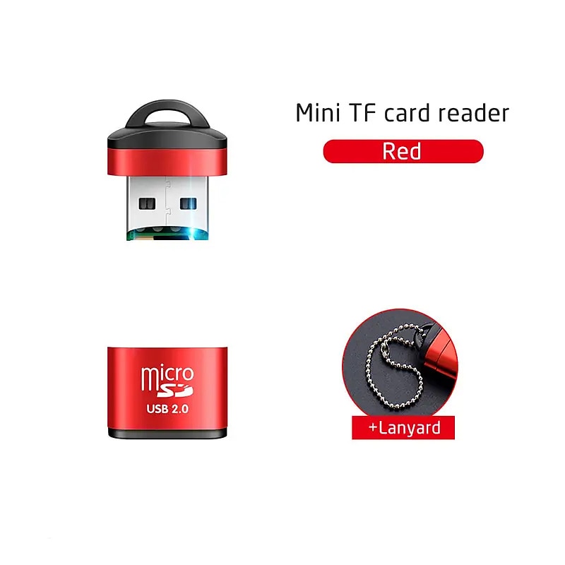Mini TF Card Reader Lanyard Card Reader Plug And PlayApplicable To Computer Car Audio And Other USB Interface Equipment For Windows Mac OS Linux 2025 - $8.99 –P9