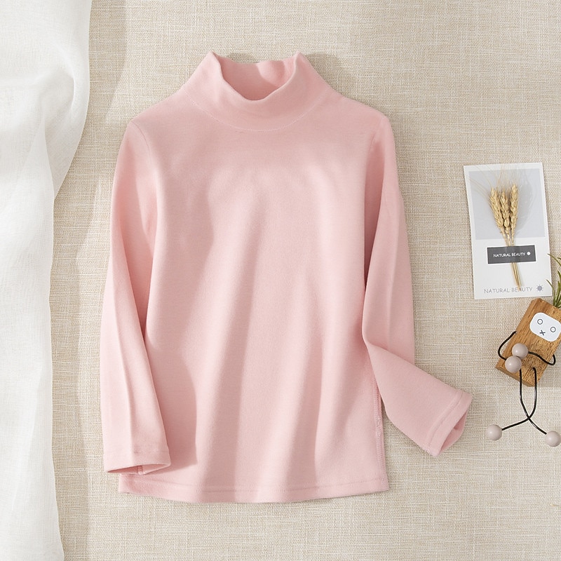 Barn Flickor T-shirt Ensfärgat Skola Långärmad Aktiv Bomull 7-13 år Vår Svart Vit Gul 2025 - $11.99 –P6