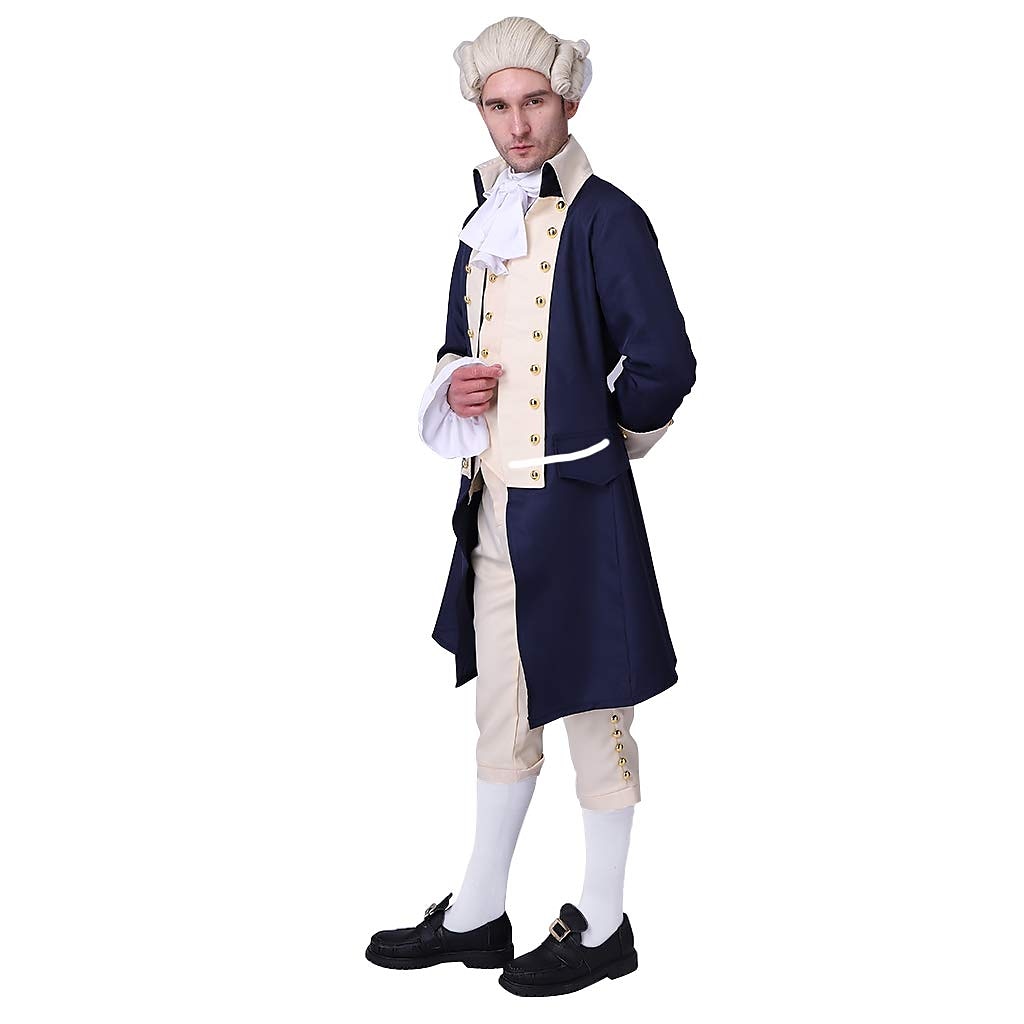 set con camicia gilet trench pantaloni parrucca coloniale 2*berretti per parrucca abito vittoriano da uomo alexander hamilto retro vintage rococò 17th secolo costume cosplay halloween masquerade del 2025 a $151.99 –P8