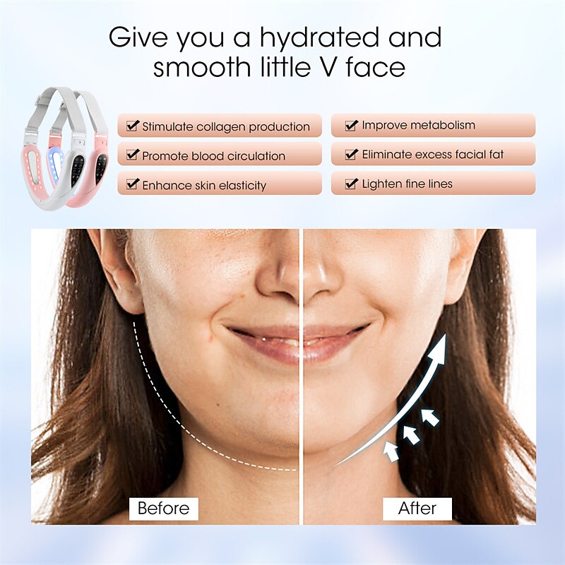 New EMS Face Lifting Machine Double Chin Remover Face Slimmer V - Face Lift Skin Tightening Device Facial Vibration Massagers 2025 - $35.99 –P5