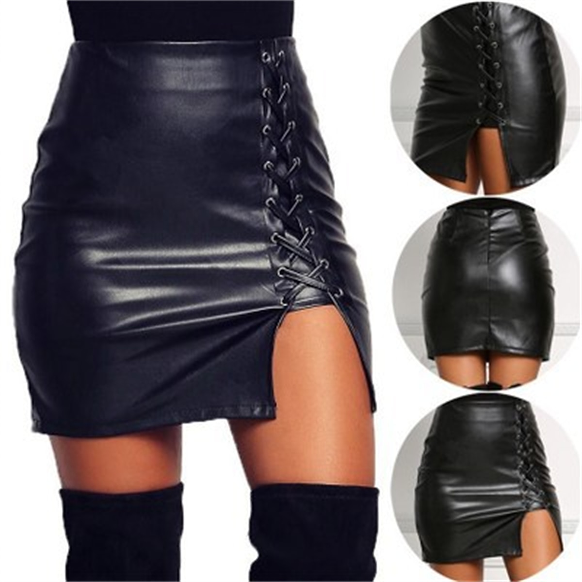 Women's Skirt Bodycon Midi High Waist Skirts Drawstring Solid Colored Street Daily Spring & Summer Elegant Fashion Casual Wine Black Dark Red Blue 2025 - $19.99 –P1