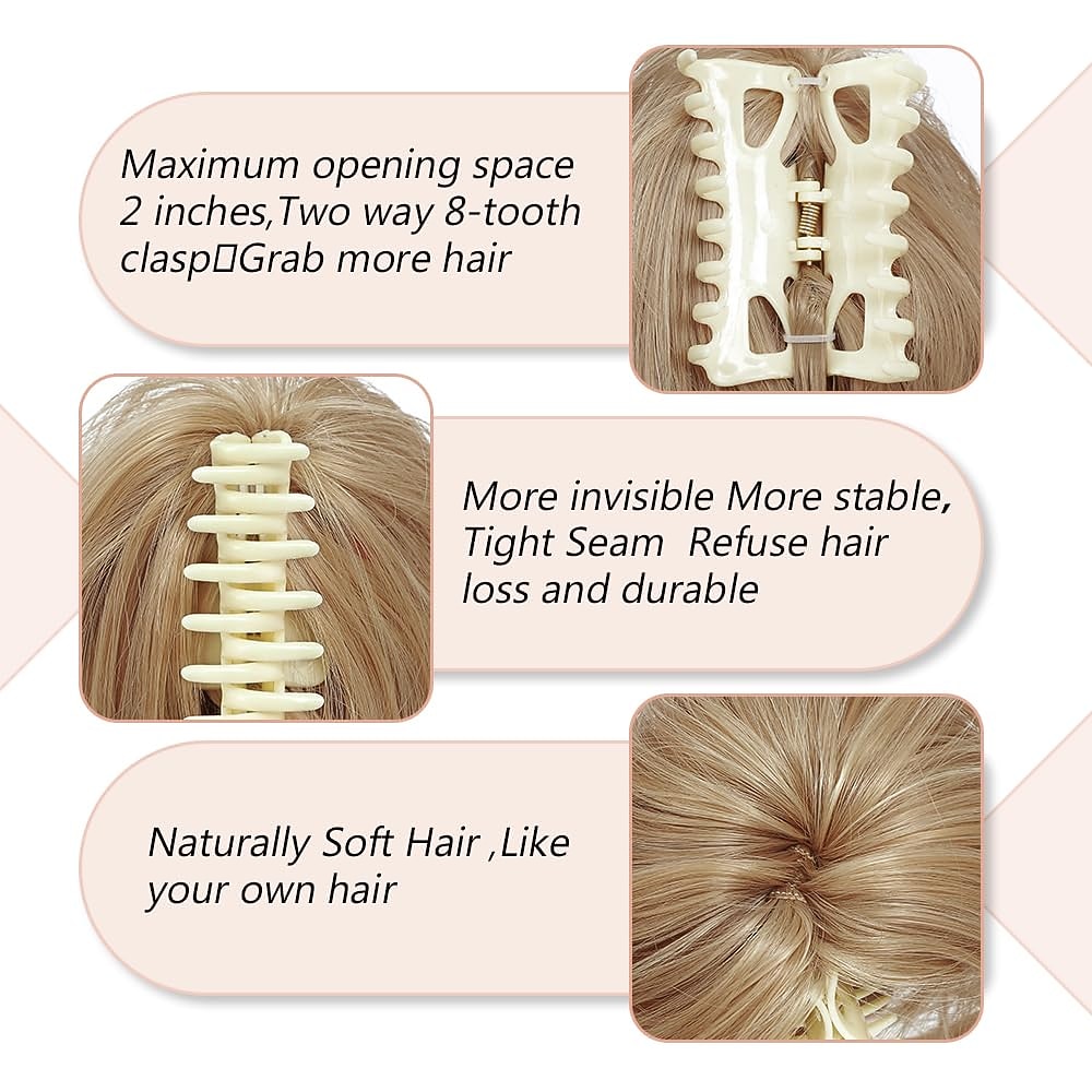 2026年 シニョン ヘアバンド 爪のあるポニーテール 合成 ヘアピース ヘアエクステンション ストレート パーティー デイリーウェア 誕生日 A1 A2 A3  コレクション – $9.99 –P3
