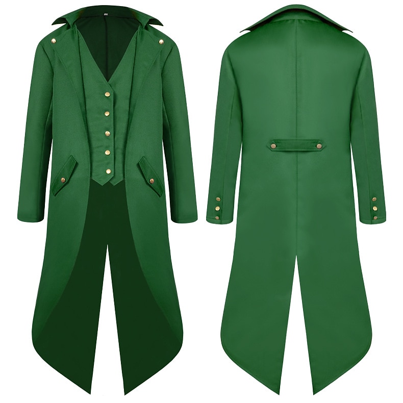 Men's Steampunk Vintage Tailcoat Jacket Medieval Costume Gothic Victorian Halloween Frock Coat 2025 - $29.99 –P15
