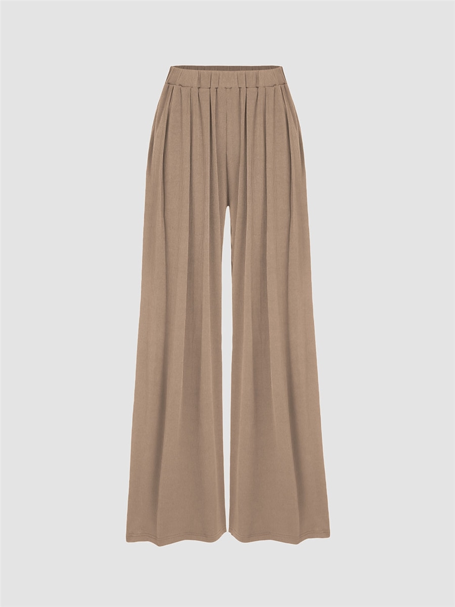 Damen-Kleiderhose mit weitem Bein, lange Hose, Modaltasche, mikroelastisch, hohe Taille, Mode, Streetwear, Straße, Alltag, Weiß/Schwarz, Schwarz, S, M, Herbst, Winter 2025 - $24.99 –P5