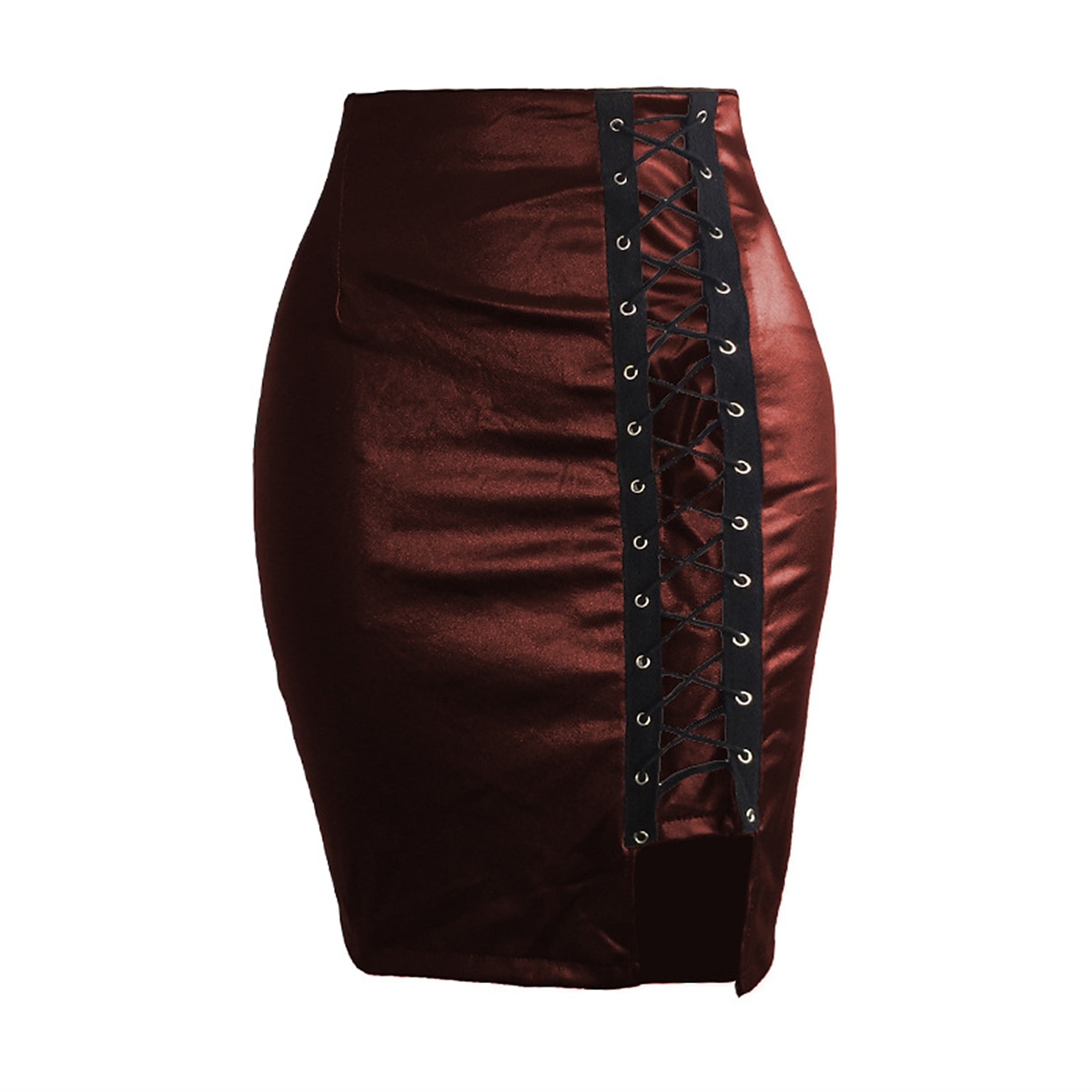 Women's Skirt Bodycon Midi High Waist Skirts Drawstring Solid Colored Street Daily Spring & Summer Elegant Fashion Casual Wine Black Dark Red Blue 2025 - $19.99 –P4