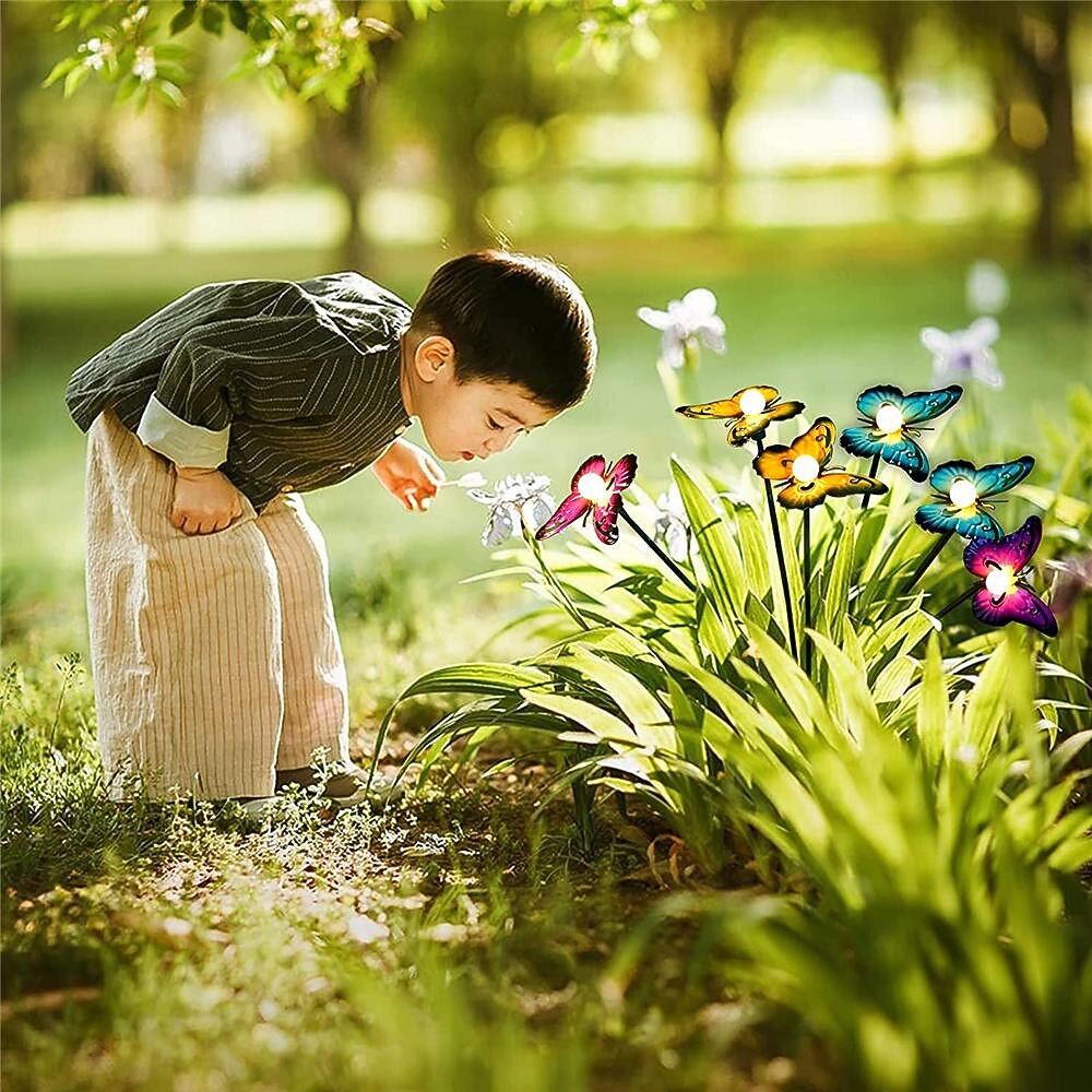 napelemes kerti lámpák pillangó kerti dekoráció táj szoláris pillangók imbolygó fények tánc a szélben cövek udvar terasz pázsit 2026 - $24.99 –P5