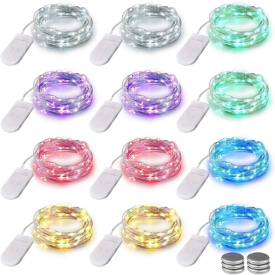Elegant Wedding Reception Party 1pcs Button Battery Operated LED String Lights Silver Copper Wire 2m 20LED Fairy LED Holiday Decoration for Christmas Wedding 2025 - $7.99 –P3