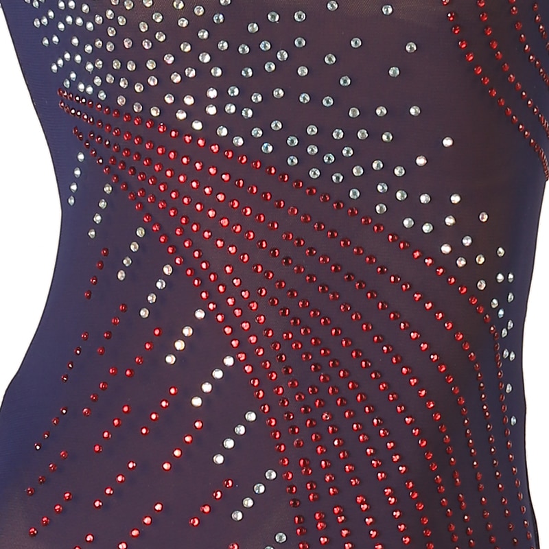 dans salsa rochie de dans latino strasuri antrenament de performanță pentru femei mânecă lungă tul spandex mare 2025 - $148.99 –P5