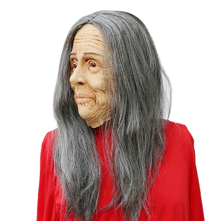 Ördög Öreg hölgy Maszk Mengpo maszk Ijesztő Grimace Maszk Öreg hölgy Nagymama öreg ember latex fejfedő Halloweenra a Walpurgis éjre 2025 - $40.99 –P5