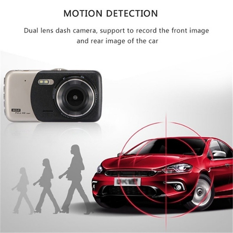 4 Inch FHD Screen Car Camera, 170° Wide Angle G-sensor Motion Sensor Night  Vision Car Mount Dashboar Camera, Parking Monitor Car Dashcam with Rear  Camera