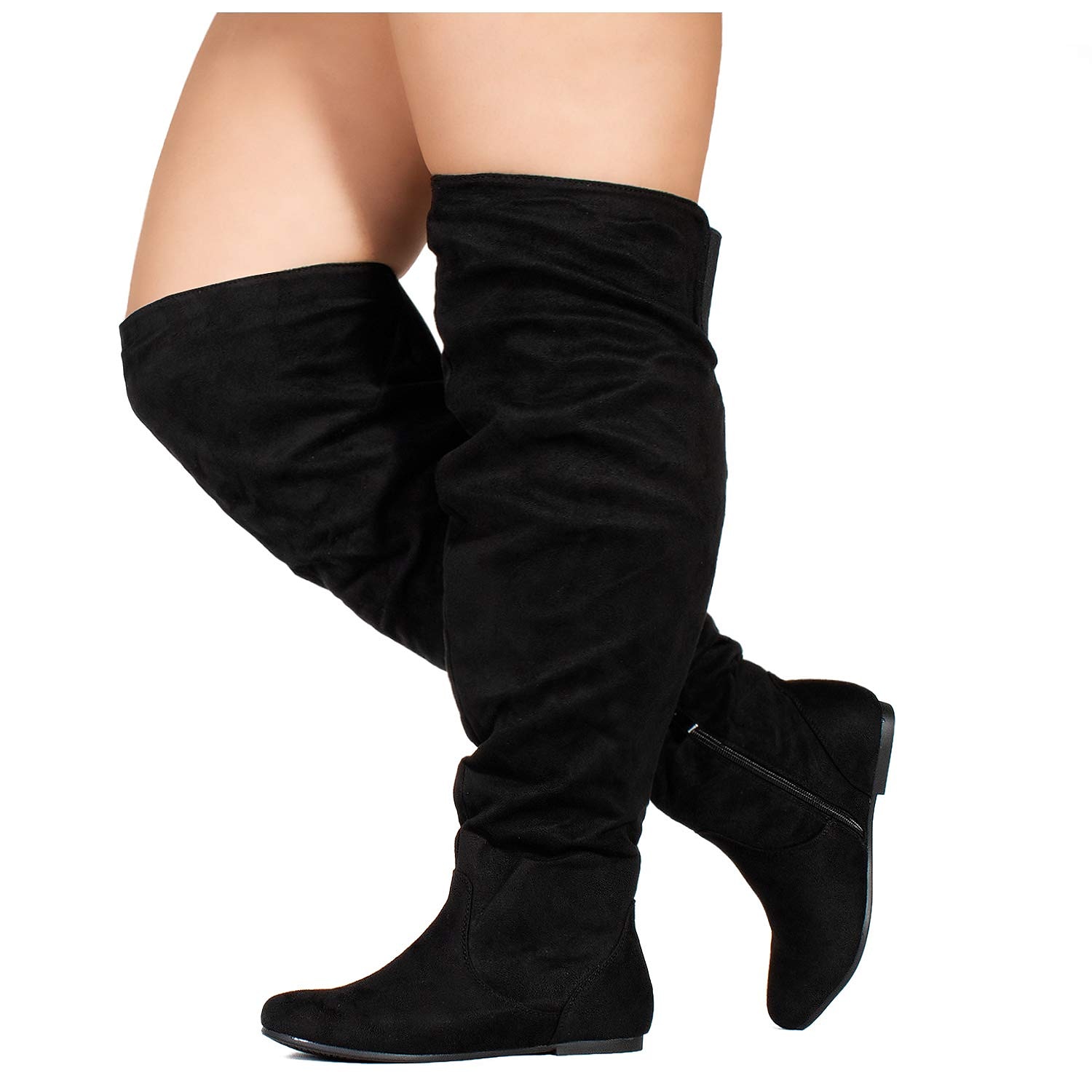 Női Csizmák Fordított bőr cipő Slouchy Boots Extra méret Szabadtéri Napi Tömör szín Térd fölé érő csizmák Középborjú csizma Tél Cipzár Lapos Kerek orrú Alkalmi Kényelmes minimalizmus Fordított bőr 2025 - $54.99 –P14