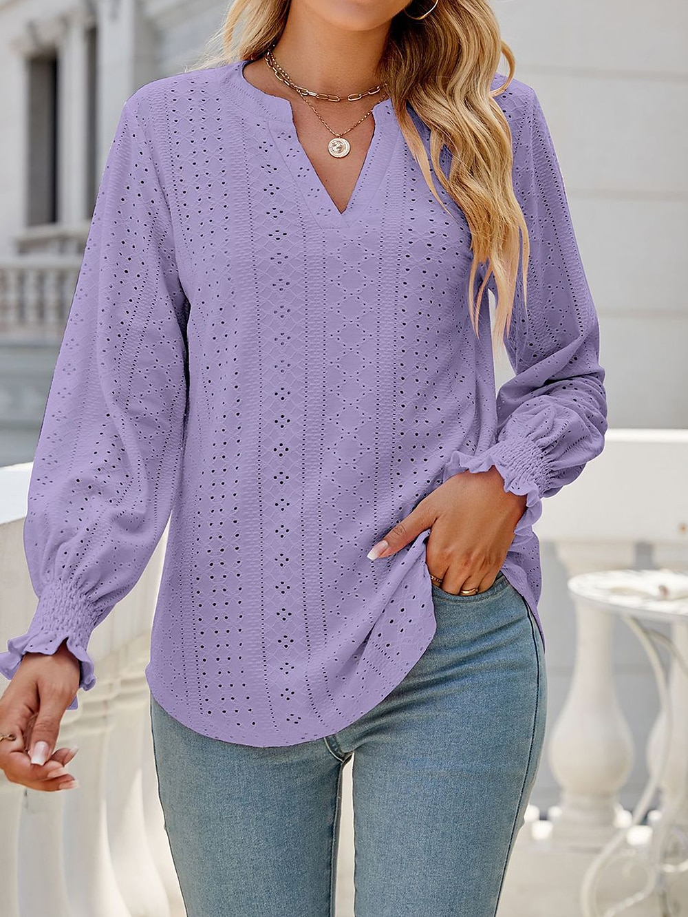 Chemise Chemisier Femme Noir Blanche Rose Claire Couleur unie Ouvert du quotidien Mode Col de Chemise Standard S de 2025 ? $19.99 –P7