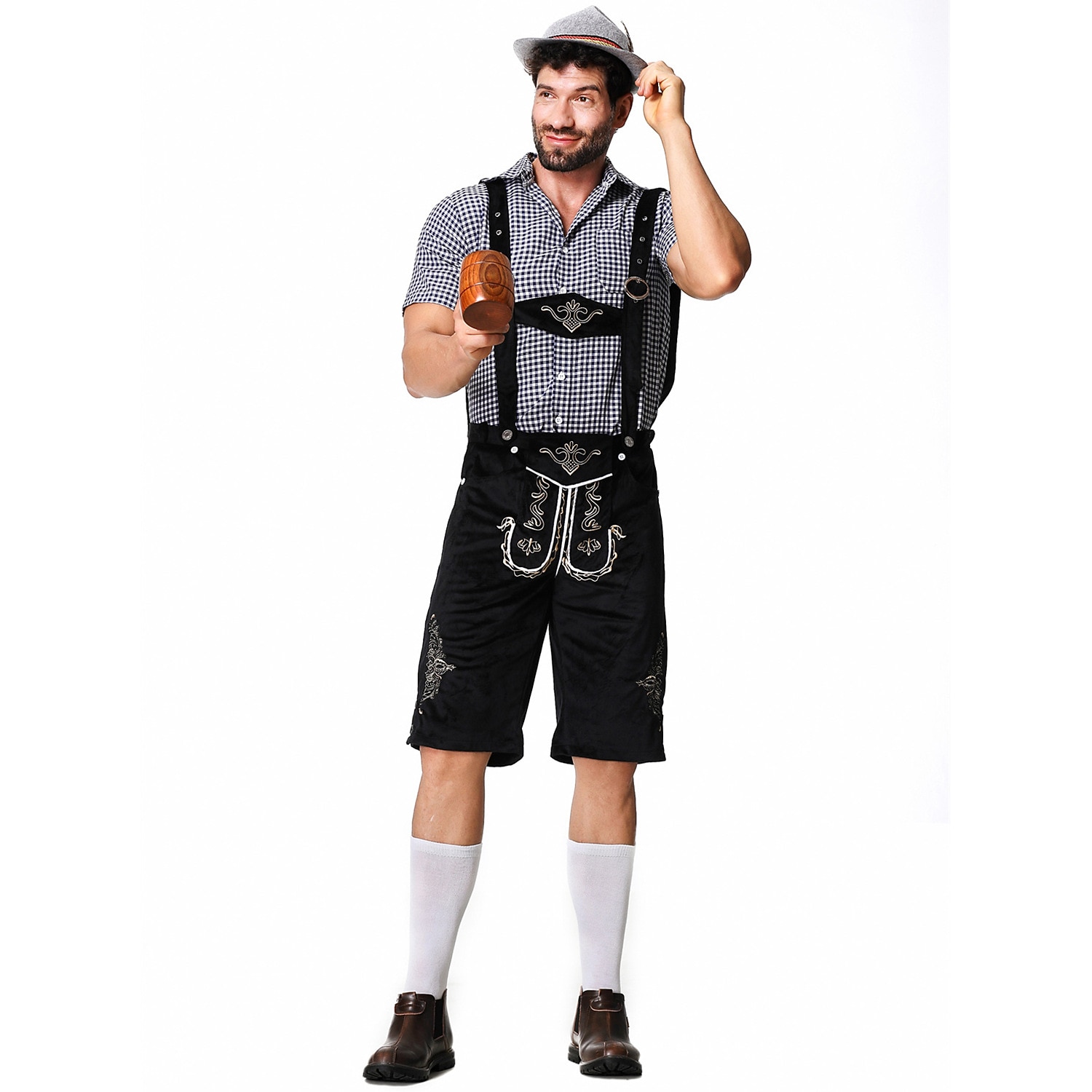 Oktoberfest lederhosen Skjorta Bayersk Bavarian Tyska Ängar Herr Traditionell stil tyg Blus Shorts Hatt 2026 - $66.99 –P8