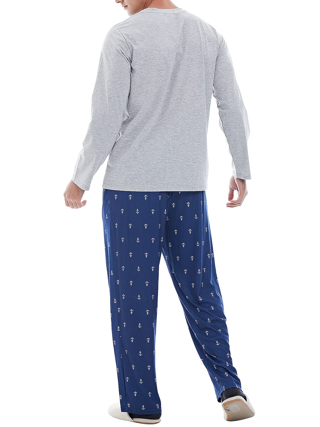 Homens Loungewear Roupa de Dormir Conjunto de Pijama Top e calça de pijama 2 Peças Estampas Abstratas à moda Casual Conforto Casa Diário Misto de Algodão Conforto Gola Redonda Manga Longa Camiseta de 2025 por $25.99 –P2