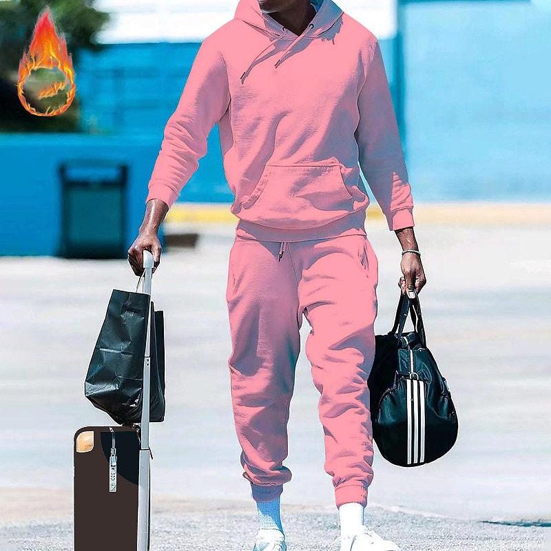 Men's Tracksuit Sweatsuit 2 Piece Athletic Long Sleeve Thermal Warm Breathable Moisture Wicking Fitness Running Jogging Sportswear Activewear Solid Colored Black White Yellow 2025 - $25.99 –P6