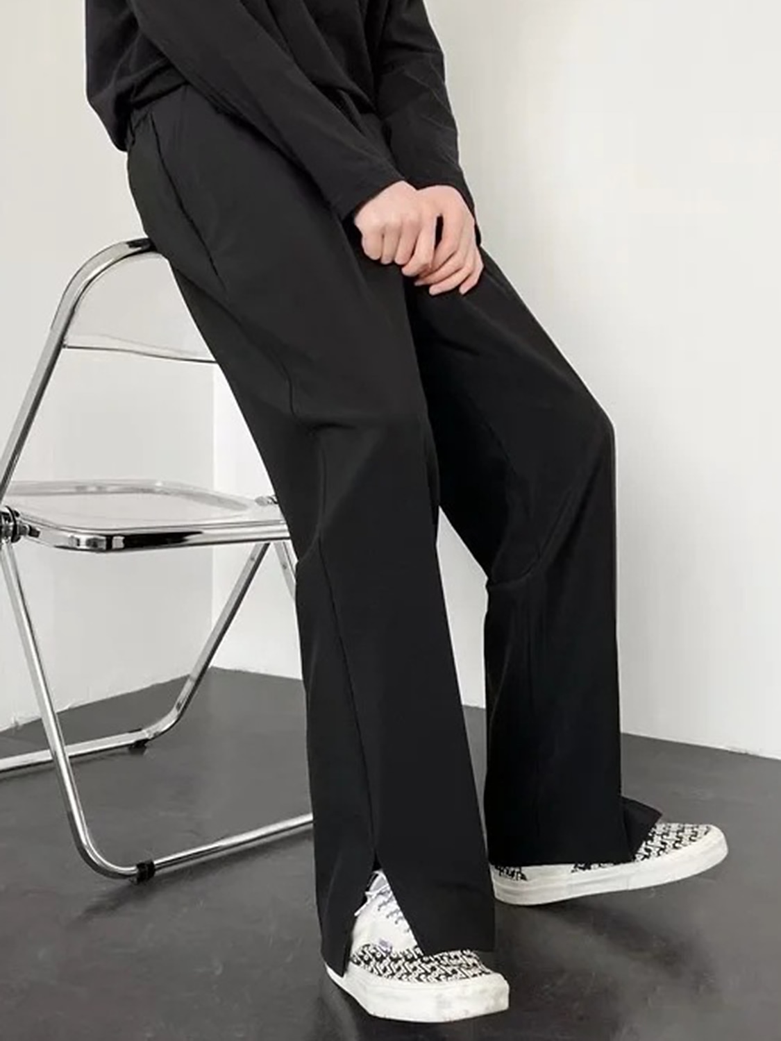 Pánské Oblekové Kalhoty Oblek Kalhoty Kapsy Elastický pas Bez vzoru Pohodlné Prodyšné Venkovní Denní Jdeme ven Módní Na běžné nošení Černá Vodní modrá 2026 - $30.99 –P17