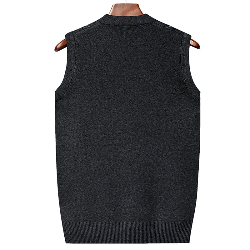 Herren Pullover Pullunder Wollpullover Kaschmir Strickjacke Gerippt Stricken Standard Tasche Strick Raute V Ausschnitt Warm-Ups Moderne zeitgenössische Freizeitskleidung Ausgehen Bekleidung Winter 2026 - $39.99 –P12