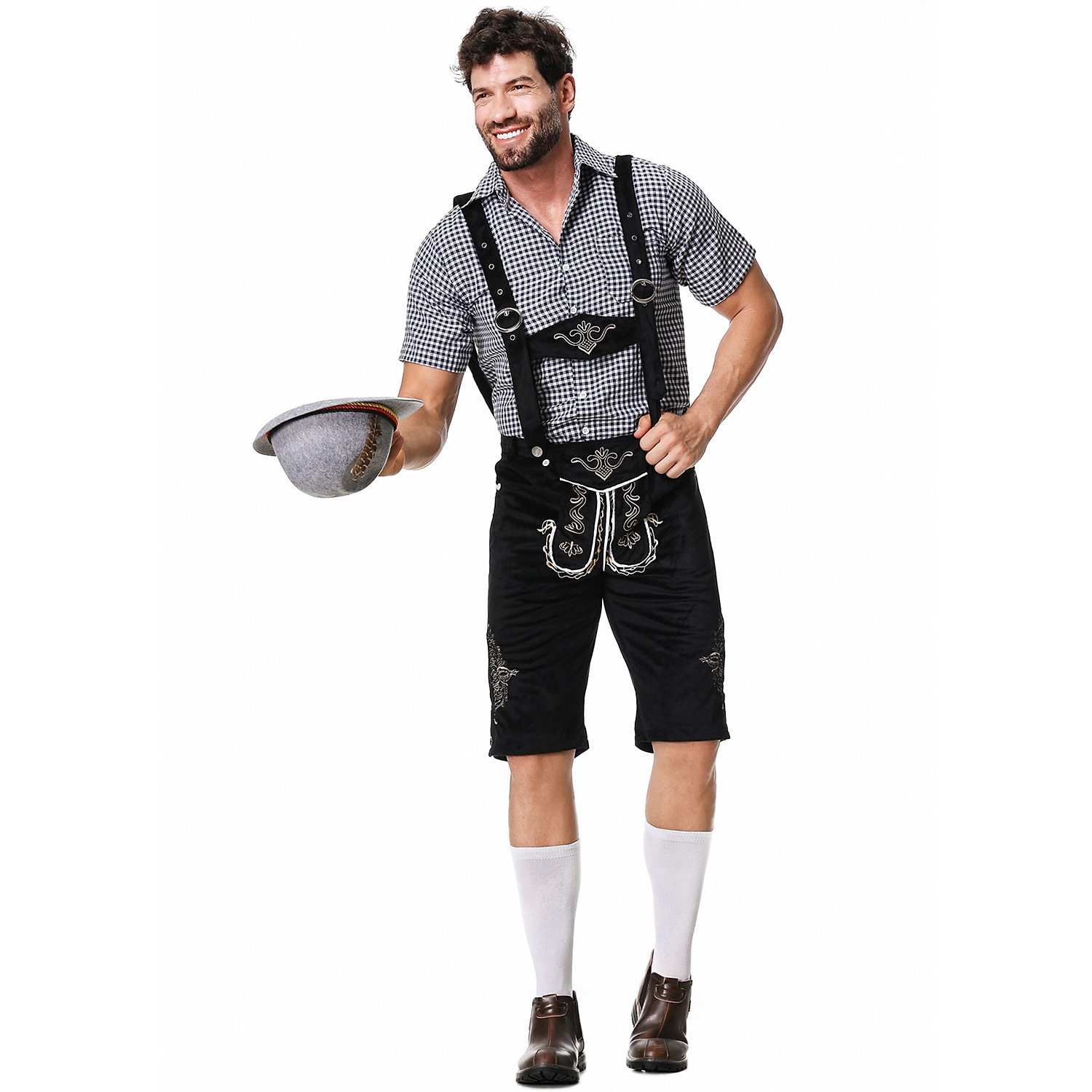 Oktoberfest lederhosen Skjorta Bayersk Bavarian Tyska Ängar Herr Traditionell stil tyg Blus Shorts Hatt 2026 - $66.99 –P5