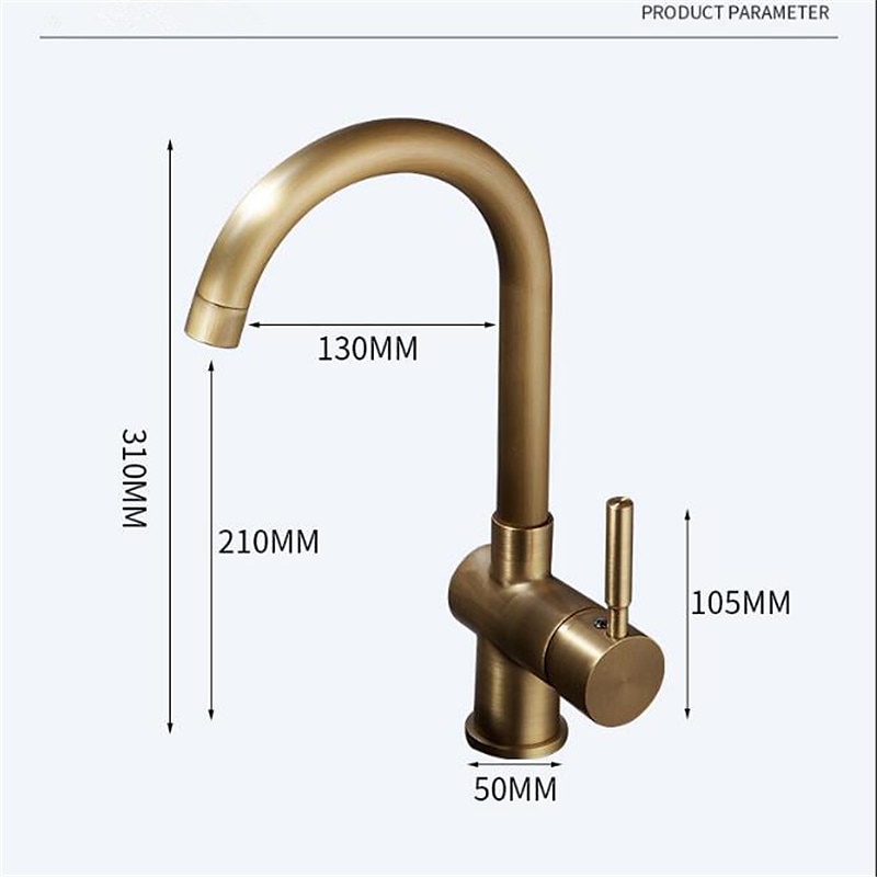 Bathroom Sink Faucet - Classic Antique Brass Centerset Single Handle One HoleBath Taps 2026 - €123.91 –P4