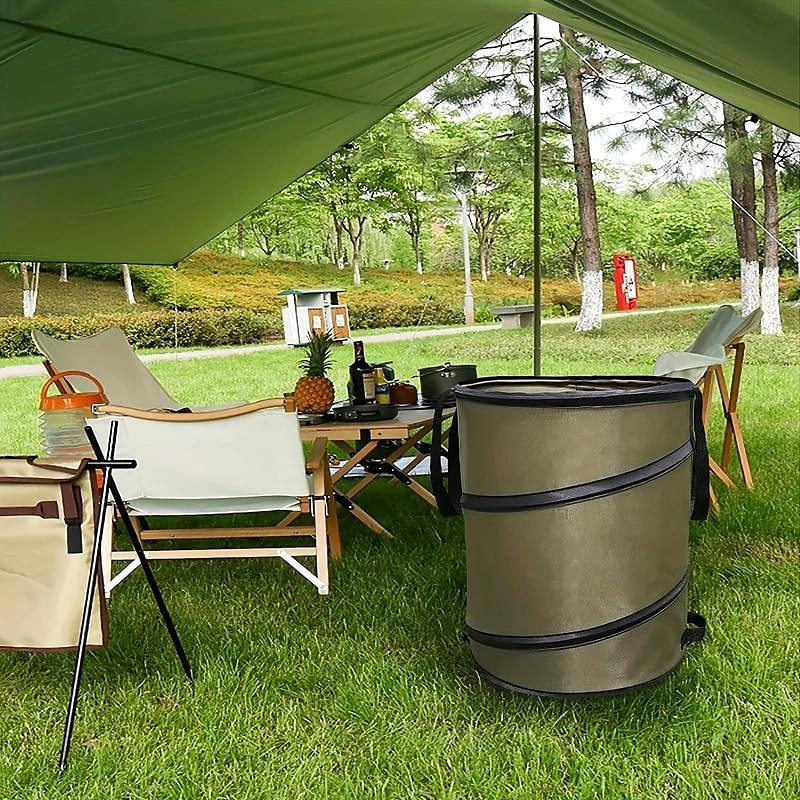 Sac de jardinage pliable de 30 gallons, poubelle de camping, poubelle escamotable/poubelle de recyclage, poubelle de voiture, sac poubelle réutilisable pour l'extérieur, jardin, cour, poubelle de recyclage pliable pour camping de 2025 ? $12.49 –P8