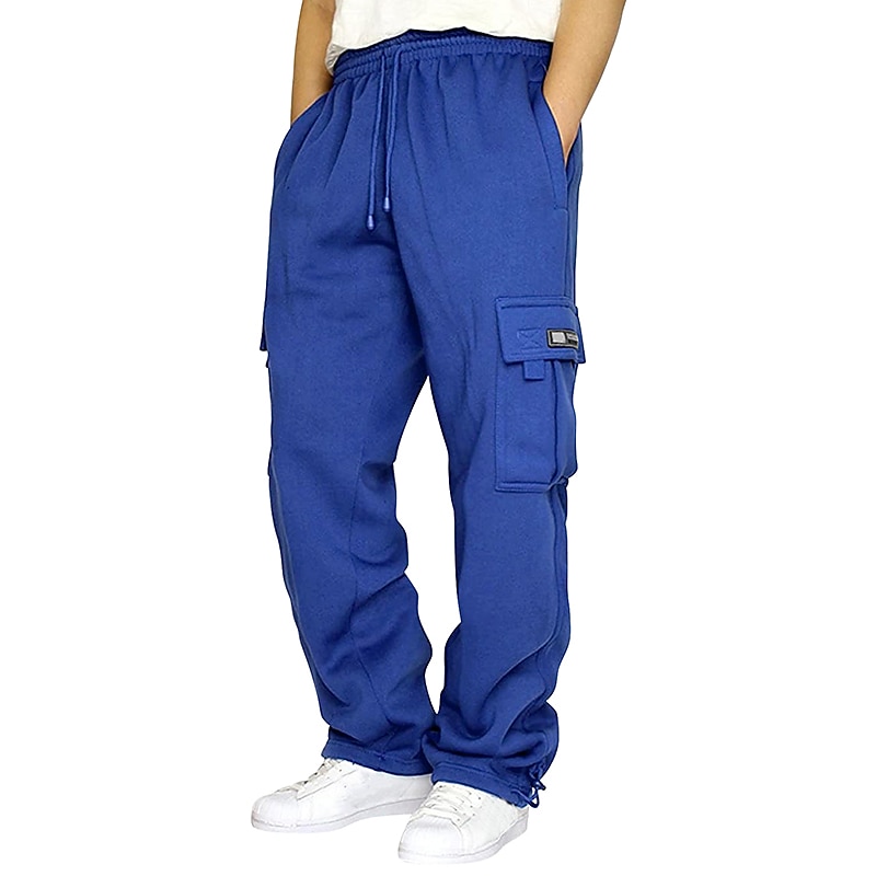 Men's Sweatpants Joggers Trousers Cargo Sweatpants Pocket Plain Comfort Breathable Outdoor Daily Going out Fashion Casual Dark Khaki Black 2025 - $18.49 –P2