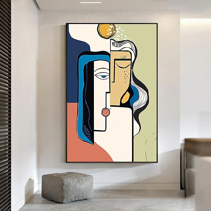 Handmade Oil Painting Canvas Wall Art Modern Decoration Picasso Style bstract Color Block Figure for Home Living Room Decor Rolled Frameless Unstretched Painting 2025 - $92.99 –P7