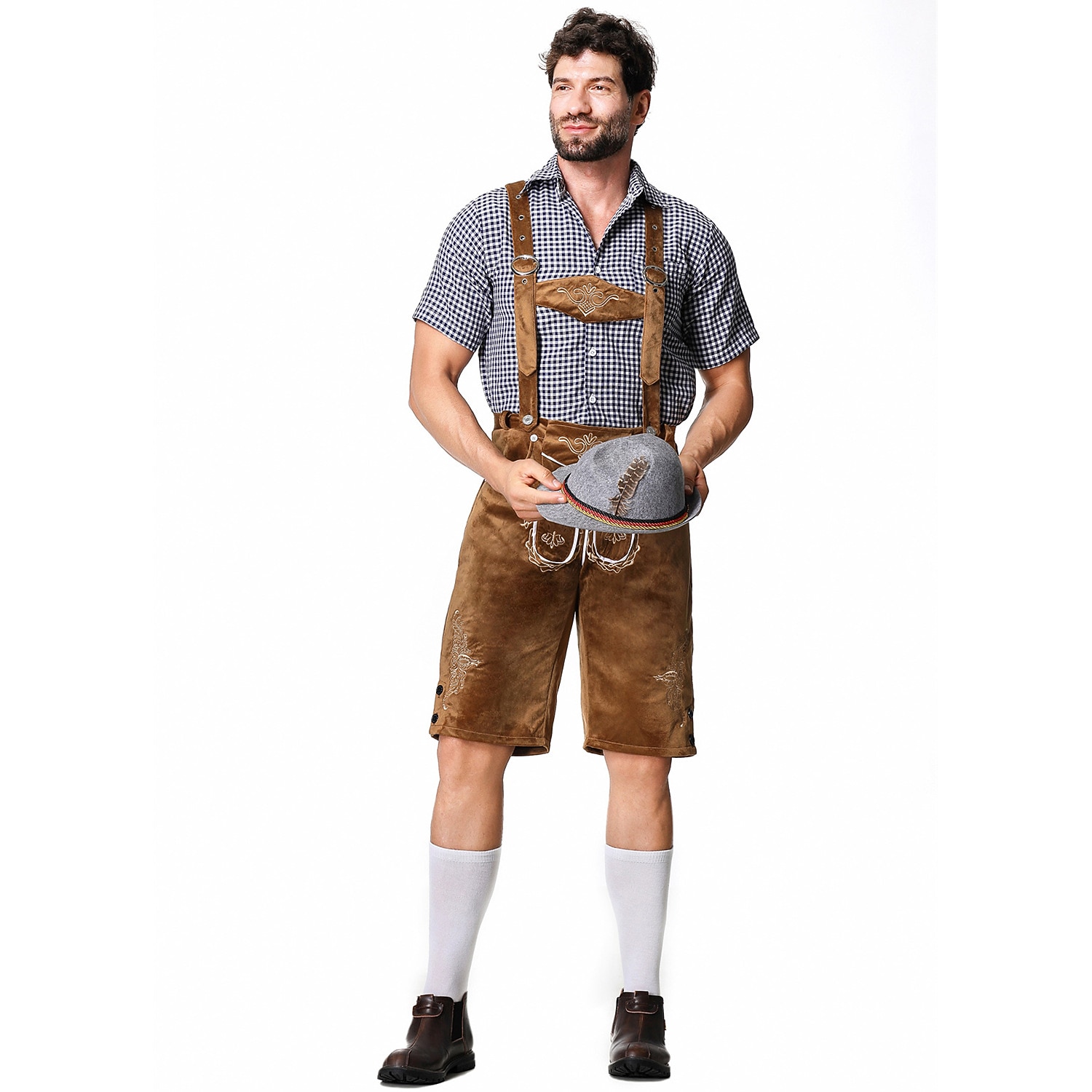 Oktoberfest lederhosen Skjorta Bayersk Bavarian Tyska Ängar Herr Traditionell stil tyg Blus Shorts Hatt 2026 - $66.99 –P15
