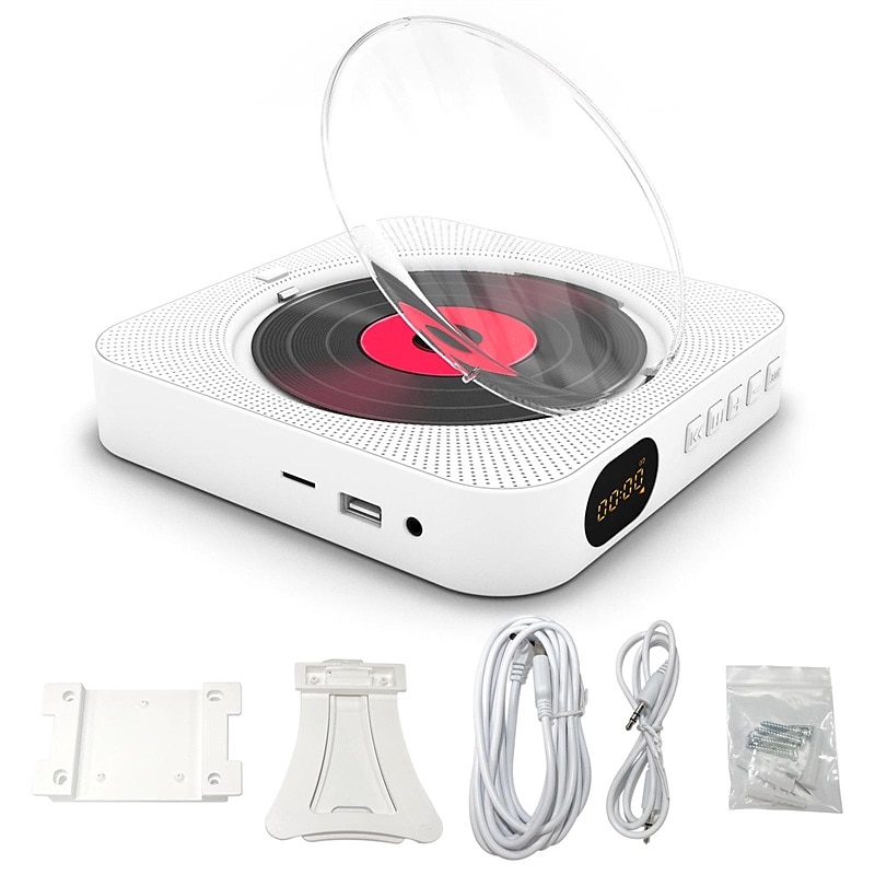 Kc-909 φορητό cd player ενσωματωμένο ηχείο στερεοφωνικό cd player με διπλή υποδοχή ακουστικών 3,5 χιλιοστών led οθόνη led επιτοίχιας συσκευή αναπαραγωγής μουσικής cd με τηλεχειριστήριο IR υποστηρίζει 2025 - $107.99 –P4