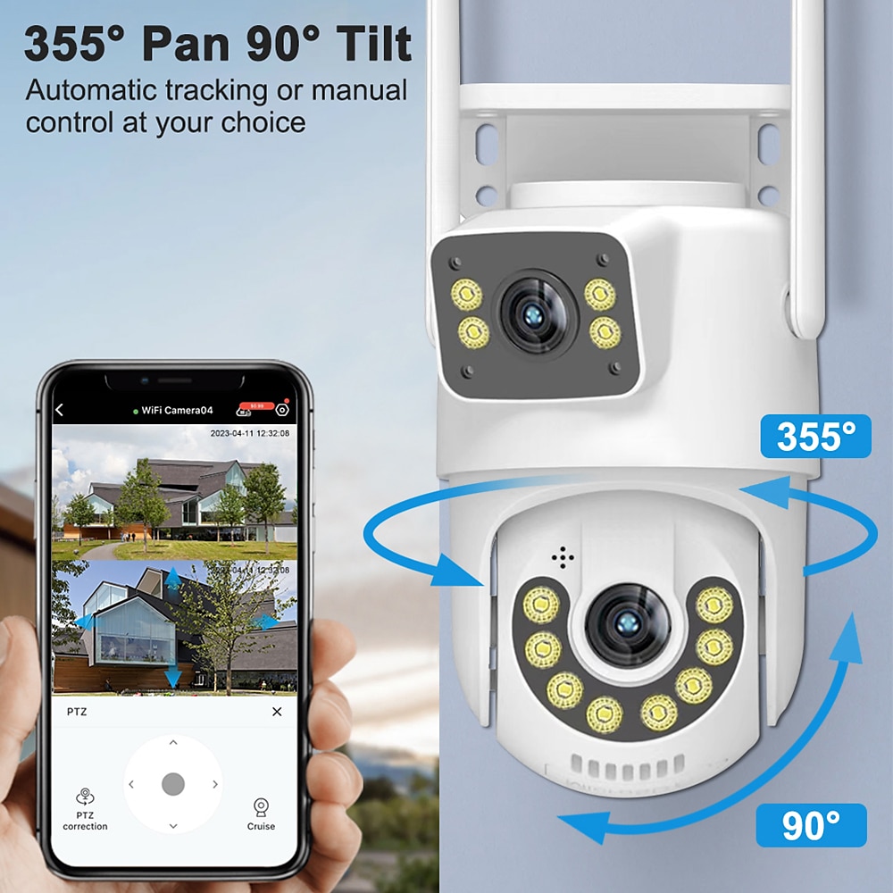 Didseth 4mp wifi ptz camera buiten dual-lens menselijk detecteren nachtzicht beveiliging cctv vedio surveillance ip camera 2025 - $52.99 –P1