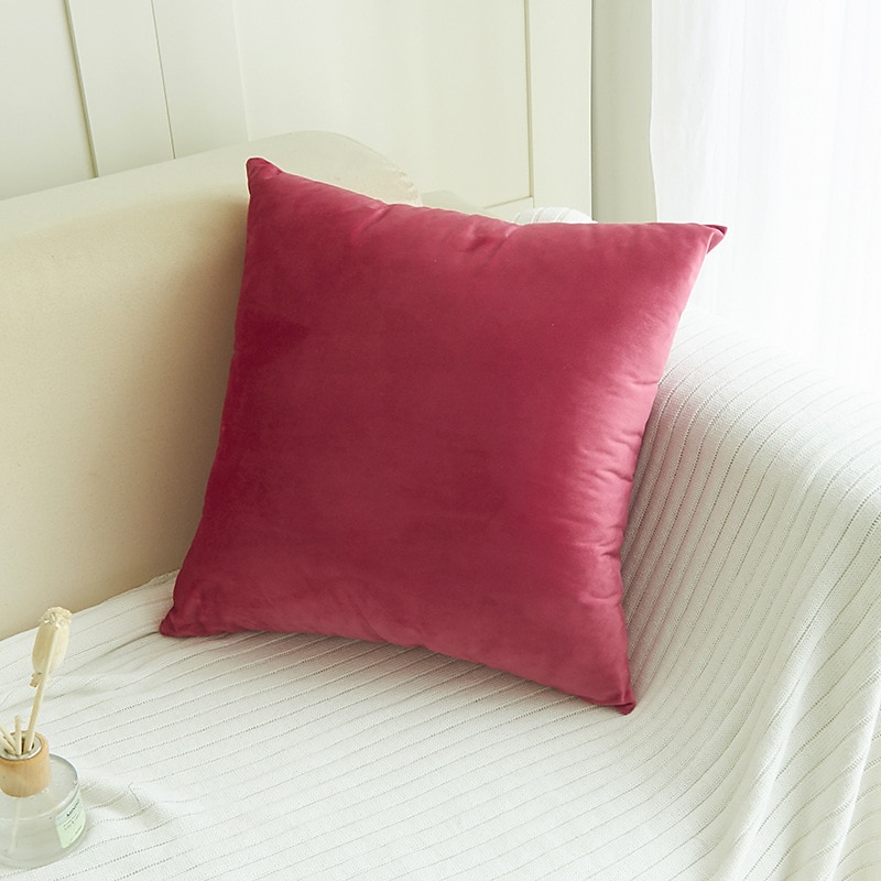 dekoracyjne poduszki do rzucania aksamitna rzuć poszewka na poduszkę jednokolorowe do sypialni salon sofa kanapa krzesło różowy niebieski szałwia zielony fioletowy żółty spalony pomarańczowy 2025 - $7.99 –P24