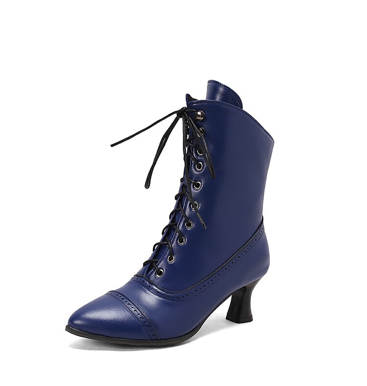női viktoriánus fűzős bokacsizma – retro műbőr sarkú csizma cosplayhez, bulikhoz és mindennapi viselethez 2025 - $59.99 –P29