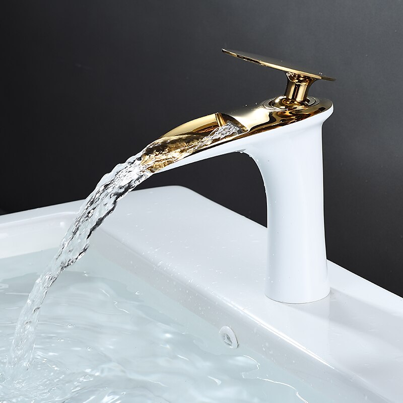 بالوعة الحمام الحنفية - شلال مطلي / طلاء ملون في وسط التعامل مع واحد ثقب واحدBath Taps 2025 - $105.99 –P3