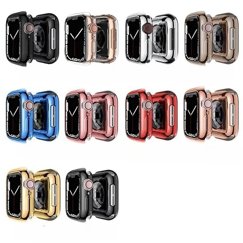Совместим с Apple Watch Series 8 7 45mm / Series 8 7 41mm / Series 6 5 4 SE 44mm / Series 6 5 4 SE 40mm / Series 3 2 1 42mm Все вокруг защитное Защита от удара ТПУ Часы Крышка 2025 - $6.99 –P2