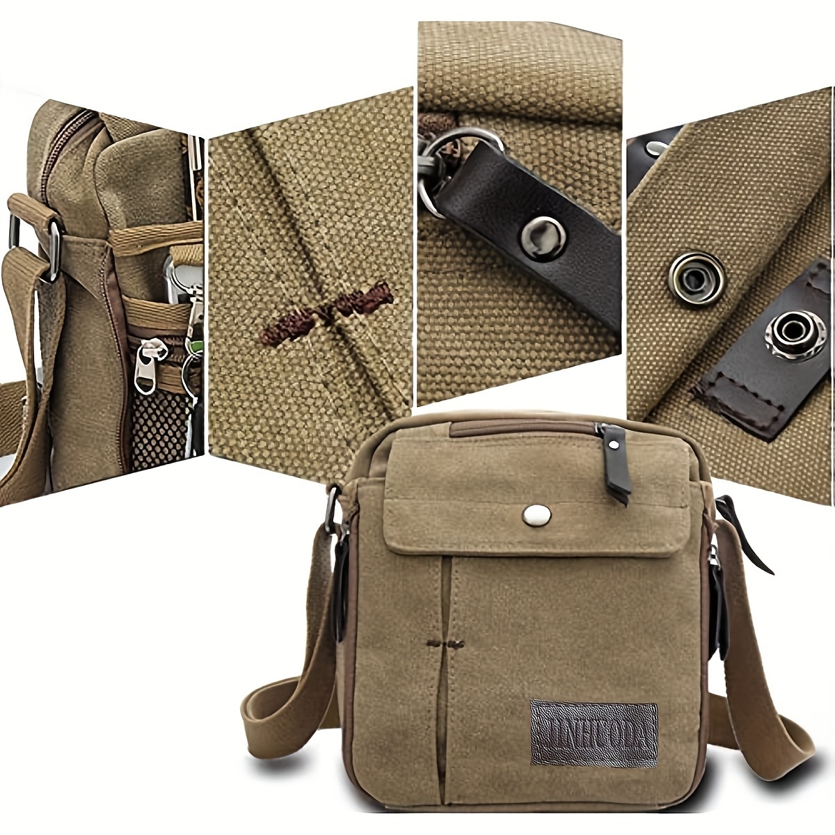 Men's Canvas Crossbody Shoulder Bag – Multi-Pocket Travel Messenger Bag with Zipper Compartments for Outdoor, Commuting, and Daily Use 2026 - $19.99 –P5