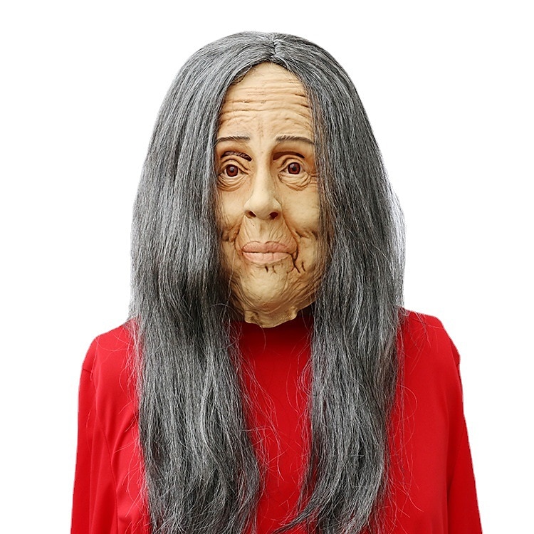 Ördög Öreg hölgy Maszk Mengpo maszk Ijesztő Grimace Maszk Öreg hölgy Nagymama öreg ember latex fejfedő Halloweenra a Walpurgis éjre 2025 - $40.99 –P3