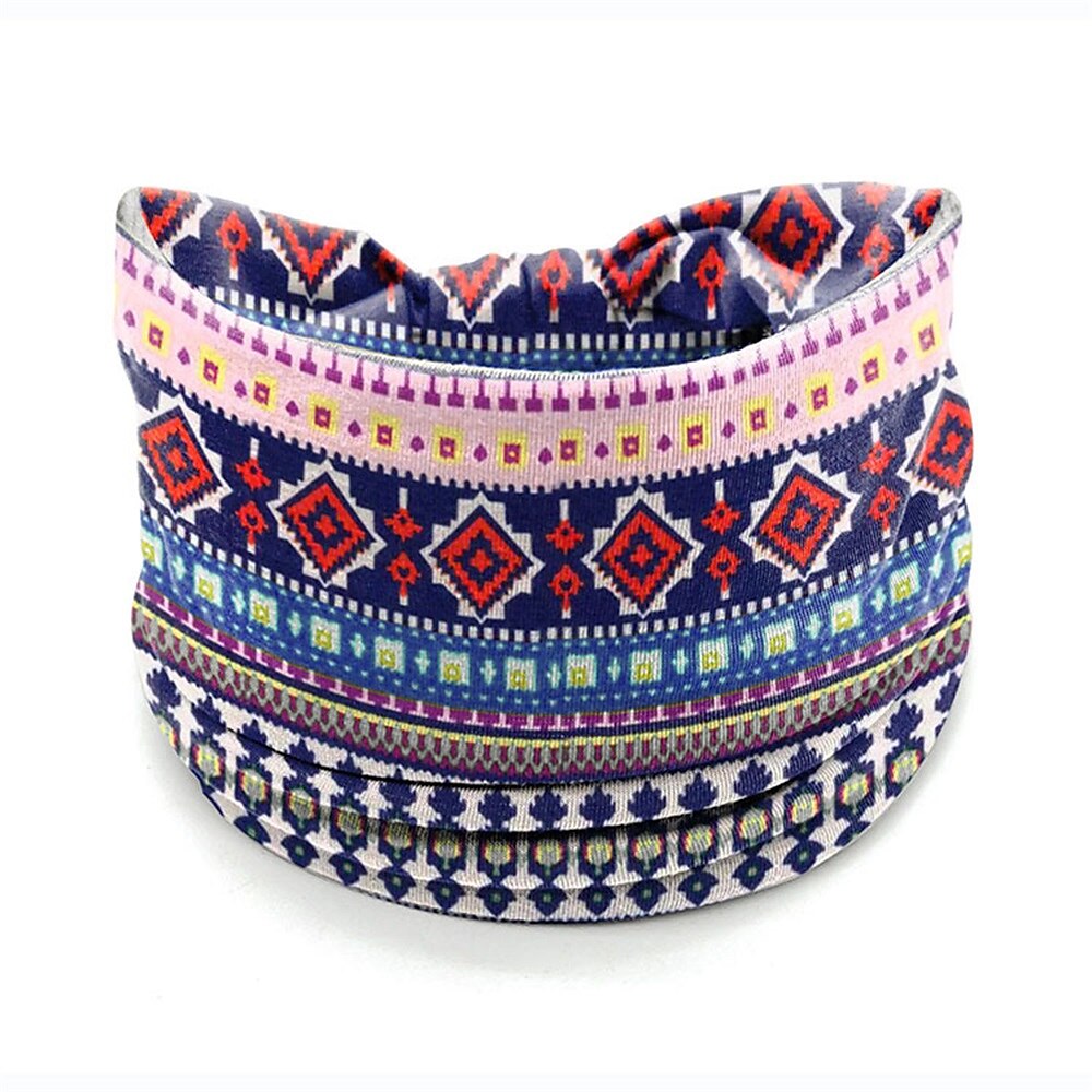 Ethnic Style Floral Headband Bohemian Headband Sports Headband Sweat Absorbing Headband Women's Anti Sweat Wide Headscarf 2025 - $6.99 –P7
