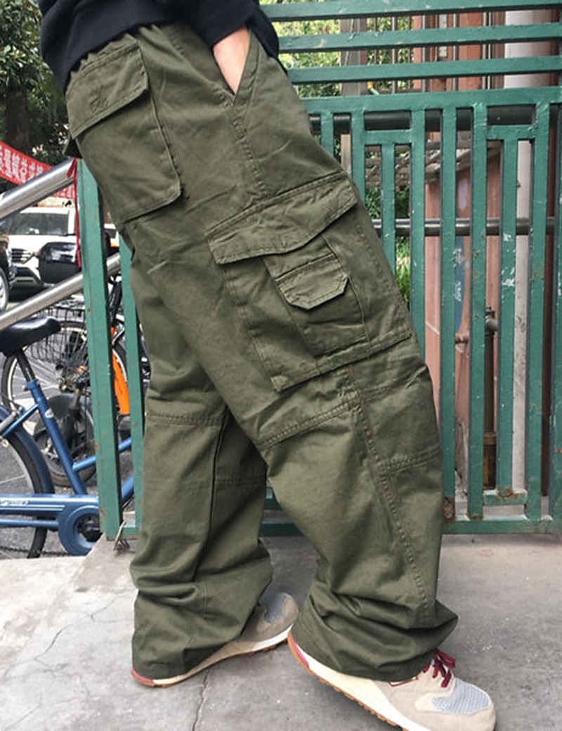 Per uomo Pantaloni cargo Pantaloni militari Tasche Liscio Comfort Traspirante Esterno Giornaliero Per uscire Informale Grande e alto Nero Verde del 2026 a $43.99 –P6