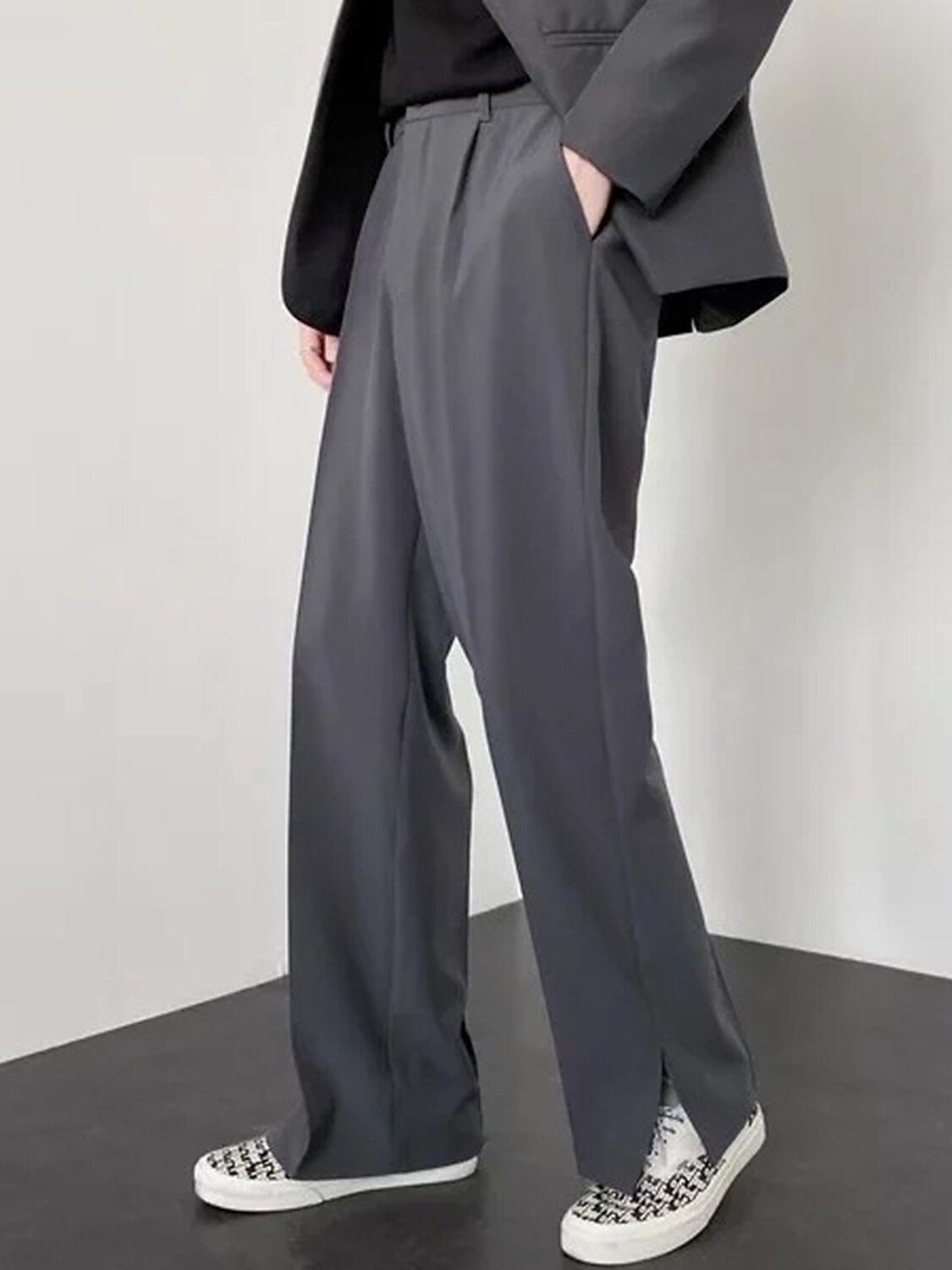 Pánské Oblekové Kalhoty Oblek Kalhoty Kapsy Elastický pas Bez vzoru Pohodlné Prodyšné Venkovní Denní Jdeme ven Módní Na běžné nošení Černá Vodní modrá 2026 - $30.99 –P7