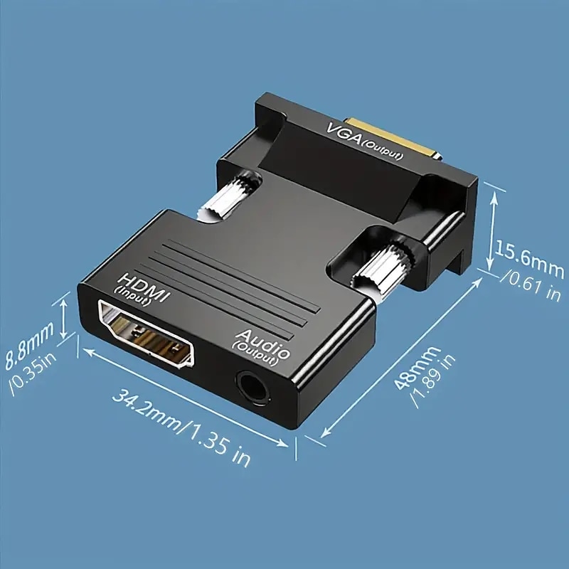 HDMI To VGA Adapter Converter With 3.5mm Audio Input Male VGA To Female HDMI Converter 1080P For Laptop PC Monitor Projector HDTV Chromebook Xbox 2025 - $9.99 –P9