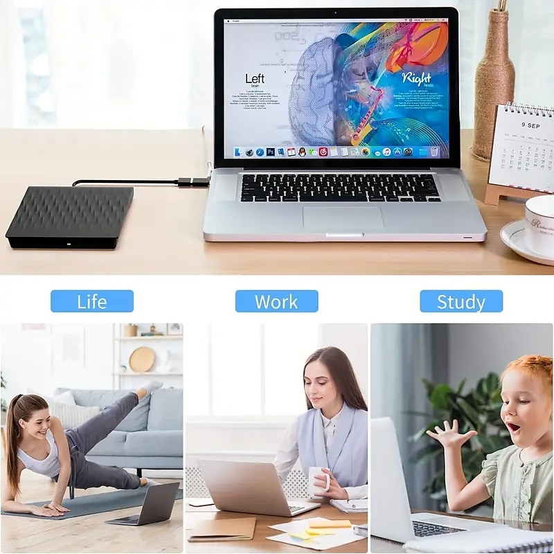 External CD/DVD Drive For Laptop USB 3.0 & Type-C External CD DVD Burner CD/DVD/-RW Rewriter For Laptop Desktop IMac MacBook Compatible With Windows 11/10/XP/8/7/Vista/Linux/MacOS 2025 - $43.99 –P5
