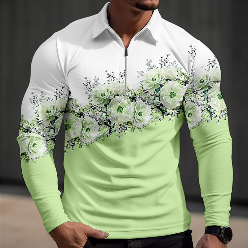 Derby del Kentucky Per uomo Floreale Polo Hawaiane Maglia da golf Manica Lunga Magliette polo Camicie con Colletto Casual Abbigliamento mare Abbigliamento da vacanza Abbigliamento tropicale Abiti da del 2026 a $25.99 –P3