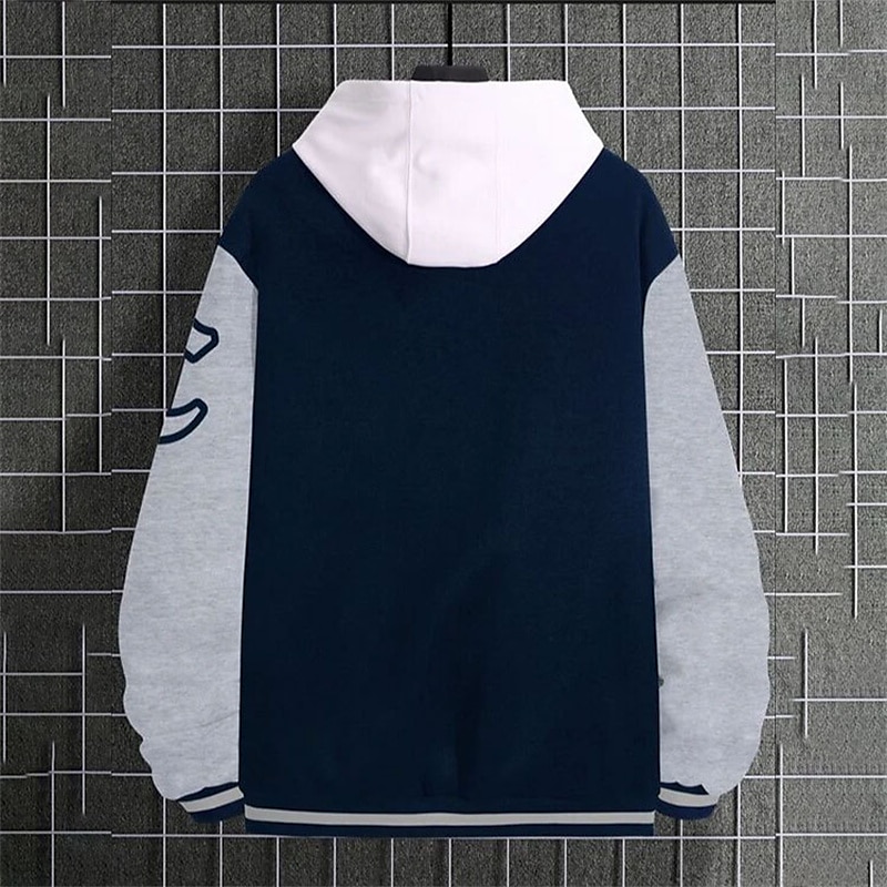 Voor heren Bomberjack Overgangsjack Varsity-jas Buiten Vakantie Warm Knop Zak Herfst Winter Kleurenblok Modieus Streetwear Opstaande boord Normaal Appel Groen Zwart Bordeaux Bruin Groen Jacks 2025 - $28.99 –P9