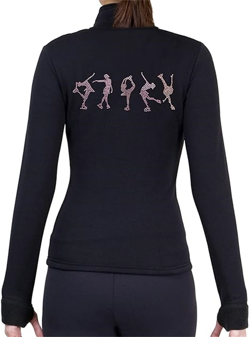 Figure Skating Fleece Jacket Women's Girls' Ice Skating Jacket Top White Yellow Pink Thumbhole Stretchy Training Competition Skating Wear Thermal Warm Crystal / Rhinestone Long Sleeve Ice Skating 2025 - Kč1619 –P6