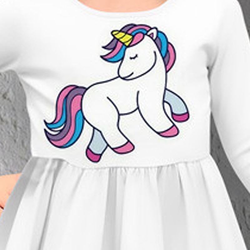 Voor meisjes 3D Eenhoorn T-shirt en legging Ruffeljurkset Lange mouw 3D-afdrukken Herfst Winter Actief Modieus Dagelijks Kinderen 3-12 jaar Buiten Vakantie Afspraakje Normale pasvorm 2025 - $19.49 -P7