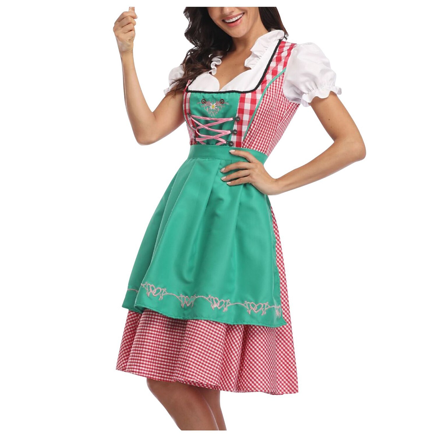 Oktoberfest Vestidos Dirndl Trachtenkleader Oktoberfest / Cerveja Empregada Bávaro Alemão Munique prados Mulheres Pano de Estilo Tradicional Blusa Vestido Avental (70 cm) de 2026 por $54.99 –P2