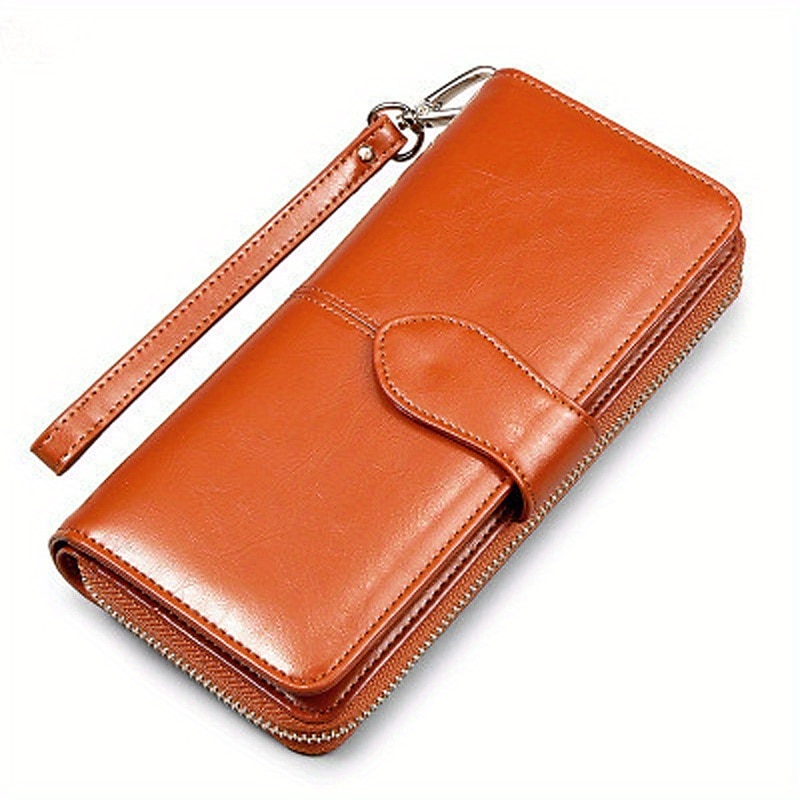 Women's RFID Blocking Faux Leather Wallet - Multi-Compartment Zipper Clutch with Card Slots, Phone Holder, and Wristlet Strap for Travel and Everyday Use 2025 - $18.99 –P5