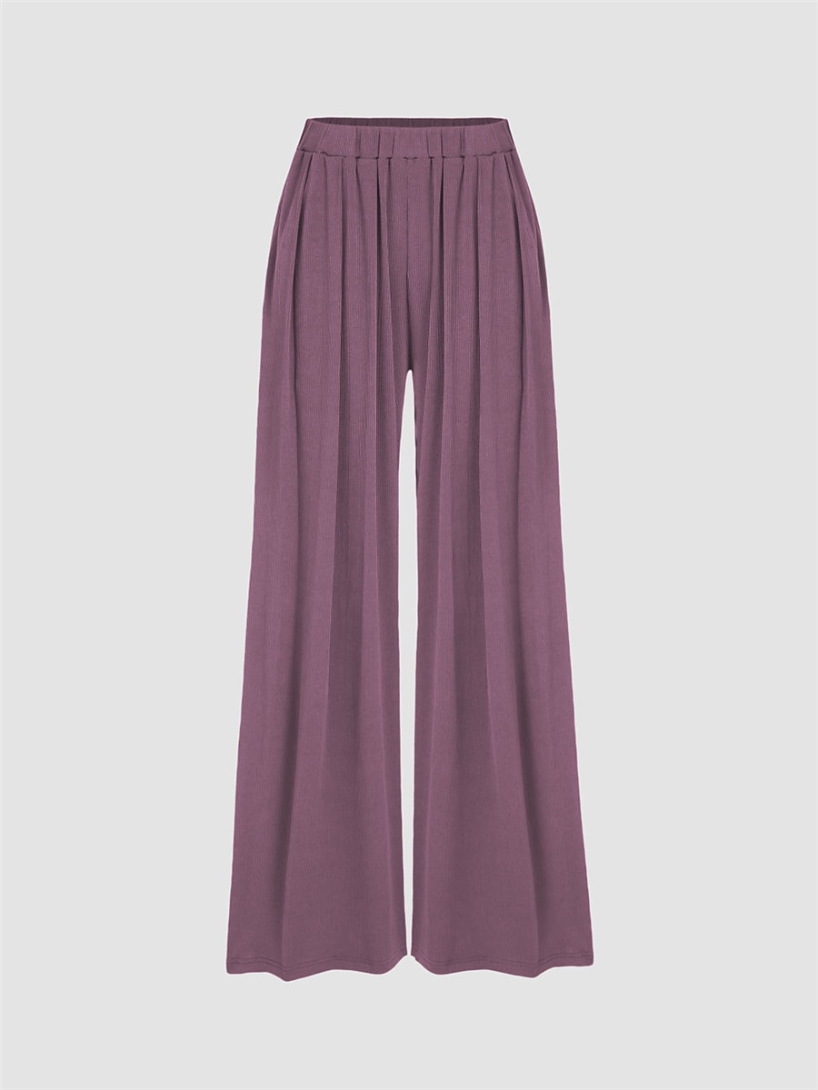 Damen-Kleiderhose mit weitem Bein, lange Hose, Modaltasche, mikroelastisch, hohe Taille, Mode, Streetwear, Straße, Alltag, Weiß/Schwarz, Schwarz, S, M, Herbst, Winter 2025 - $24.99 –P7